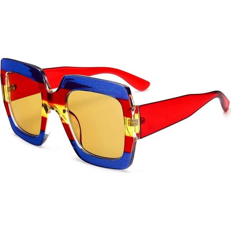 Lunettes de soleil carrées oversize pour femmes, style rétro, luxe, protection UV400 (1/5)