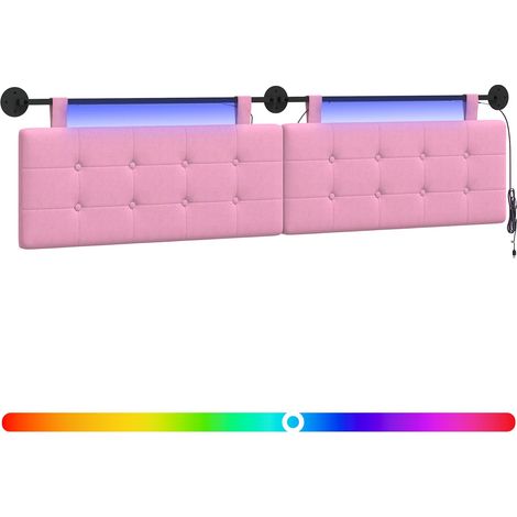 Maison Exclusive - Testiera sospesa Con luce LED Rosa Tessuto (1/5)