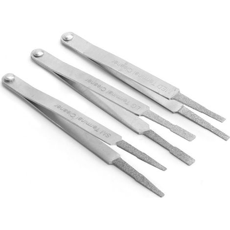Nettoyant de bornes électriques automobile – Lot de 3 embouts de nettoyage pour petits connecteurs à broches, acier inoxydable (1/5)