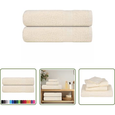 Baumwollhandtuch - Duschtücher FROGN 2 Stk. Creme 70x140 cm 360 g/m² (1/5)
