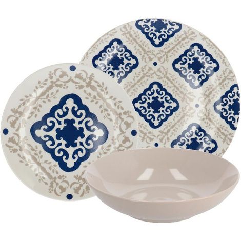 Servizio di Piatti da Tavola in Ceramica Color Romb 18 Pezzi (1/3)
