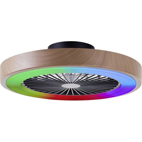 Brilliant G60060/09 Slimline Plafoniera LED con sensore di movimento Modulo LED 40 W Nero, Legno (1/5)