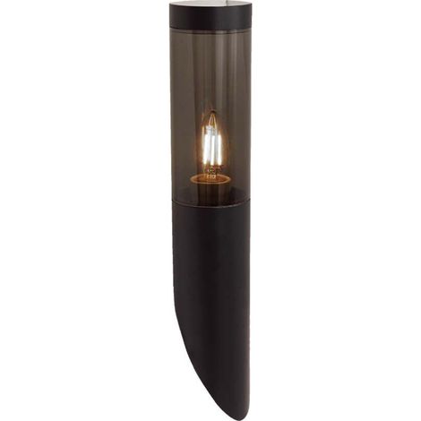 Lámpara LED de jardín V-TAC, portalámparas E27, acero, cristal ahumado, fijación diagonal, IP44