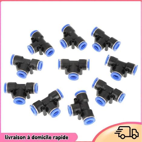 Connecteur pneumatique - DILWE - 10 mm - 10 pcs - Étanchéité PTFE - Démontage facile (1/4)