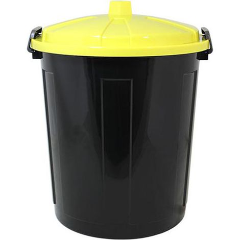 Pattumiera con coperchio giallo chiusura antirandagismo odori 21lt bidone secchio casa cucina giardino locali commerciali (1/4)