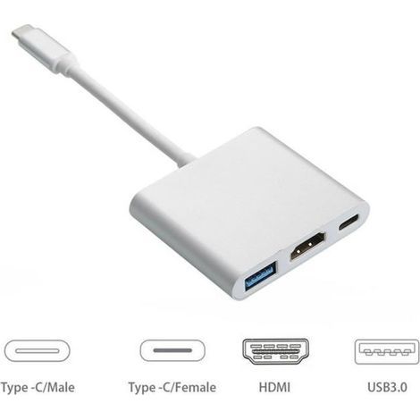 Adattatore da USB-C a HDMI - Apple - 4K - USB 3.0 - Compatibile con Macbook - Grigio (1/4)