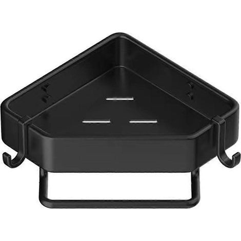 Étagère de rangement de salle de bain, support de douche, étagères d'angle noires (1/5)