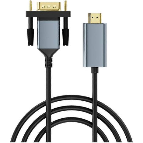 Câble adaptateur TV haute définition vers VGA, convertisseur VGA compatible HDMI, câble adaptateur AV pour la sortie d'affichage d'un PC et d'un téléviseur haute définition. (1/5)