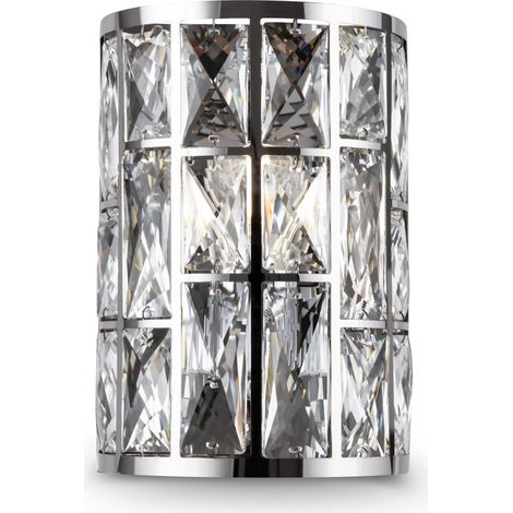 Applique Da Parete Moderno Gelid Metallo Cromo Cristallo 1 Luce E27 60W (1/5)
