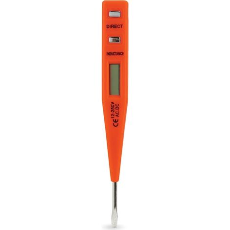 LCD-Spannungsprüfer 12–250 V – 1 Stück – Metall und Kunststoff – Präzise Diagnose – Für Elektriker und Heimwerker – 132 mm, Schwarz (1/5)