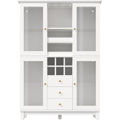Mueble bar con LED RGB controlado por app 120x40x180,5 cm, 3 cajones, blanco MODENUIT (1/5)
