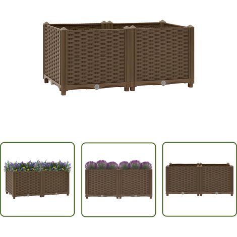 The Living Store Lit surélevé 80x40x38 cm Polypropylène - Jardinière - Bac De Culture - Jardin Vertical - Pots De Fleurs - Décoration Extérieur (1/5)