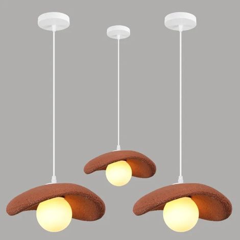 3pcs Lampe Suspension Vintage,20cm Lustre Industriel Abat-jour en Ciment Retro Orange G9 LED Lampe de Plafond,Lumière chaude (1/5)