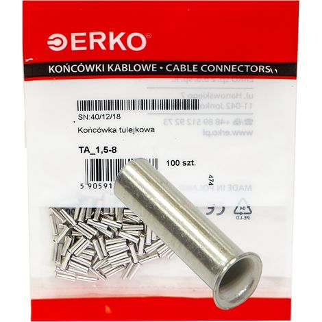 Terminale a puntalino non isolato TA 1,5/8 ERKO 100 pz (1/2)