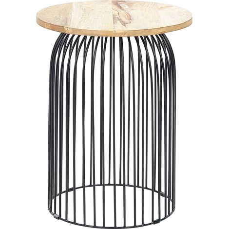 Side Table WILLS Mango Wood Brown/ Black