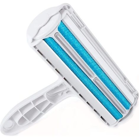 Brosse d'épilation, bidirectionnelle, ABS, pour nettoyer les poils de chien, de chat ou d'autres animaux, bleue (1/5)