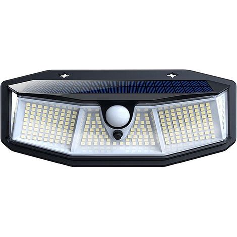Applique murale solaire LED à grand angle d'éclairage (270°), détecteur de mouvement, éclairage de sécurité pour cour et jardin. (1/5)