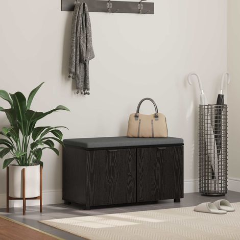 Flurbank mit Kissen mit Regal Schwarze Eiche 80 x 38 x 46 cm