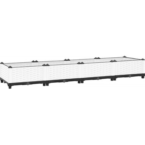 Vassoio per fioriera aiuola rialzata piante fiori terrazza giardino 160 x 40 x 23 cm polipropilene bianco 020039212