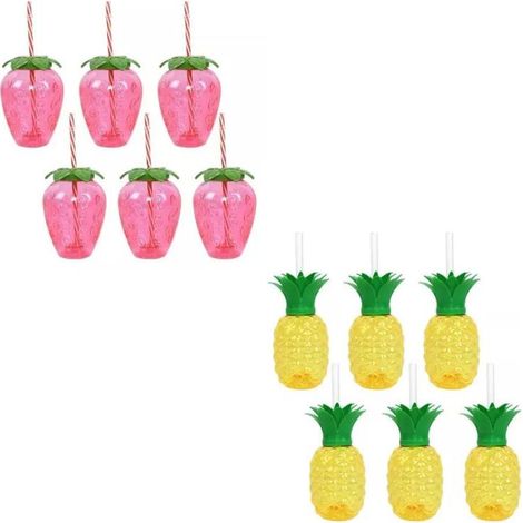 Gobelet cylindrique festif à motif ananas tropical, 500 ml, style hawaïen (1/5)