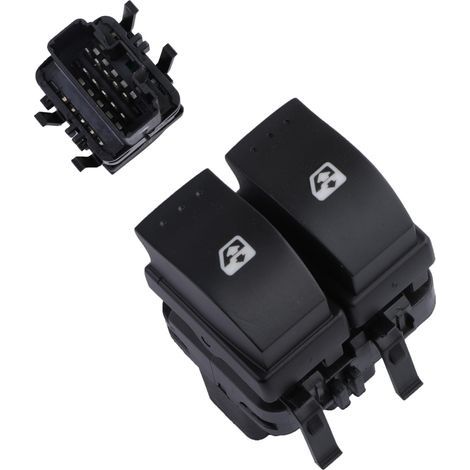 Bouton Leve Vitre PRISE NOIR 10 Broches pour Megane 2 Espace 4 Laguna 2 Grand Scenic Trafic Primastar Vivaro A 8200315034 Avant Gauche Côté Conducteur (1/5)