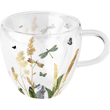Tasse à thé en verre double paroi 200 ml - Libellule (1/3)