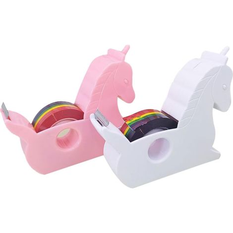 Distributeur de Ruban Adhésif Portable et Usage Portable pour Projets Artistiques 2pcs en Acier Inoxydable Adorable, Coupe-ruban Pratique Couleur Aléatoire de (1/5)