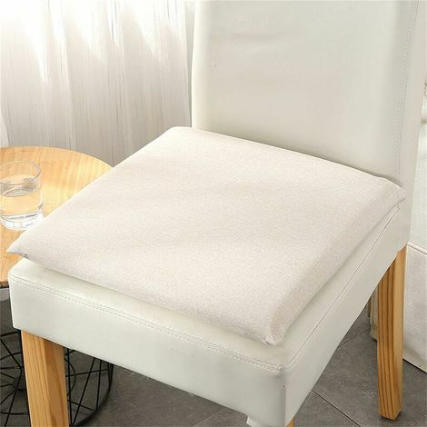Set of 2 cushions 40x40 cm – Chair cushions for indoor and outdoor use, 40x40 cm, soft cushions for garden chairs, 4 cm cotton filling – White (1/5)