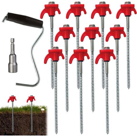 10 Pièces Piquets de Tente à Visser: 20 cm Sardines Camping avec Filetage, Sardines De Fixation De Tente, Ancrages Au Sol à Visser Accessoires pour Tente, Piquets de Tente Sol Dur pour Camping,Voyages (1/5)