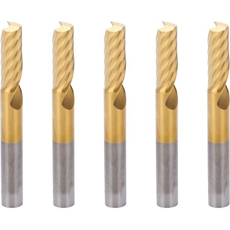 5PCS Fraises Hélicoïdales Monolèche 6x17x50mm Acier Rapide Revêtement Titane pour CNC (1/5)
