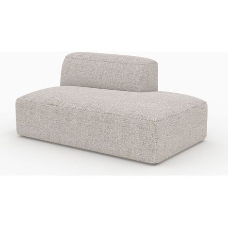 Chaise longue Hestia con respaldo izquierdo para sofá modular de tejido beige
