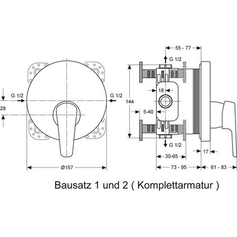 IDS Einhebel-Brausearmatur CERASPRINT UP Bausatz 2 chrom (1/2)