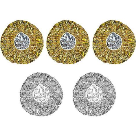 Set mit 5 Aluminium-Haarkappen für Haarbehandlungen, Tiefenpflege und Färbung. – 28,00 x 28,00 x 1,00 cm – Silber (1/4)