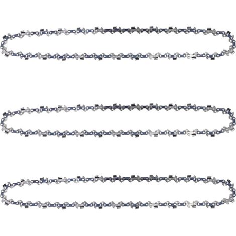Lot de 3 Chaînes pour Tronçonneuses, Chaine Tronconneuse pour Guide-Chaîne de 14" (35 cm), Chaine de Tronconneuse, 52 Maillons d'Entraînement, Chaîne de Tronçonneuse Faible Rebond