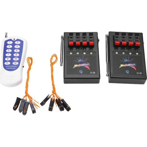 Système d'allumage pyrotechnique sans fil 12 canaux avec télécommande et allumeurs professionnels (1/5)