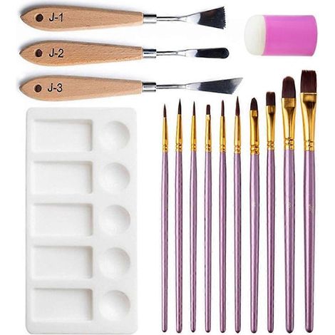 Ensemble de 15 outils pour peinture à l'huile : grattoir de forme spéciale (1/5)