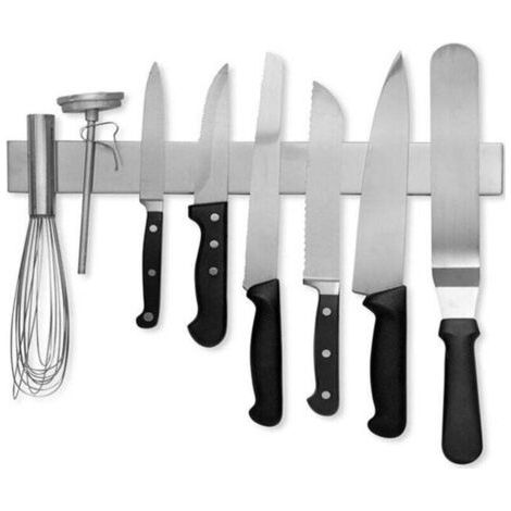 Porte Couteaux de Cuisine 40cm Barre Aimantée porte couteaux Barre magnétique en Inox pour Couteau cuisine Blocs couteaux Aimant couteau mural barre cuisine Support aimanté