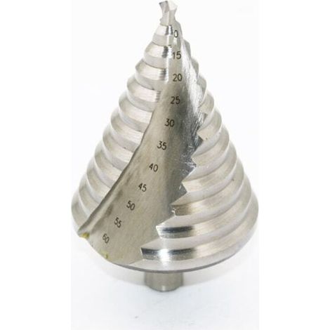 Foret Étagé - HSS 4241 - 6 À 60 mm - 12 Étapes - Tige 13 mm - Pour Tôles Acier Carbone PVC Bois - 1 Pièce (1/4)