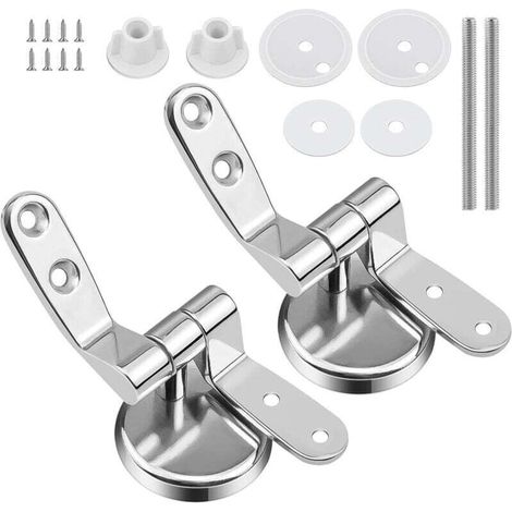Toilet seat hinge fixings, replacement toilet seat hinge with screws and nuts, 1 pair MUMU