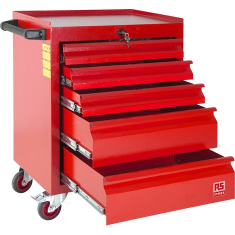 Servante RS PRO en Acier 5 tiroirs 830 x 630 x 450mm ( Prix pour 1 )