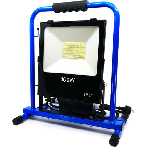 KELI - Projecteur De Chantier Led 100W Professionnel (2 Prise Femelles Au Dos) IP54 (1/5)