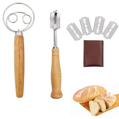 Ensemble Lame et Fouet à Pâte en Bois et Inox