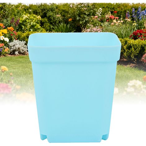 Pot de Fleurs Décoratif Jardinière Bleue à Semis avec Trou Drainage PP 8x7cm pour Balcon Cour Bureau Intérieur (1/5)