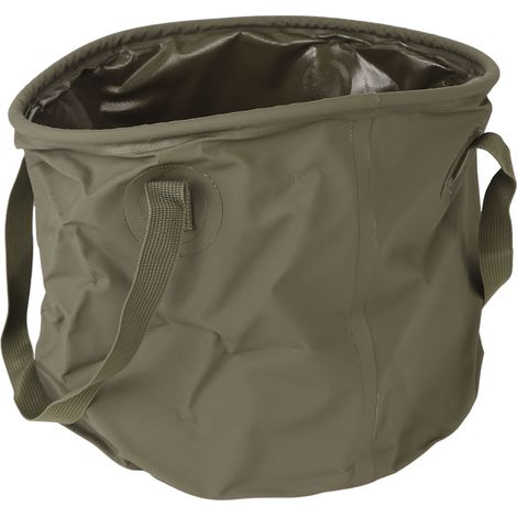 Seau pliable vert olive pour le camping, la pêche et les voyages. Grande capacité : 20 L. (1/5)