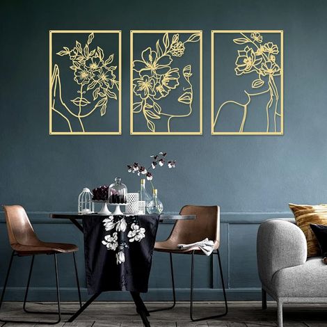 3 Pièces Decoration Murale Metal Art de Décoration (1/5)
