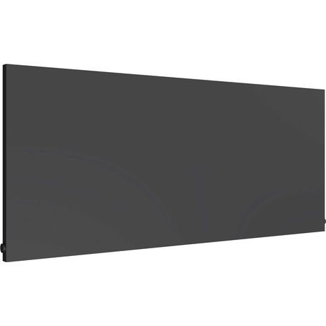 Reina Slimline Horizontal Designer Radiator 600mm H x 1400mm W Textured Matt Anthracite (1/4)
