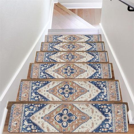 Tappetini antiscivolo per scale, 26 x 80 cm, rimovibili, confezione da 4. Protezione sicura per le scale. Adatti a bambini, anziani e animali domestici. (1/5)