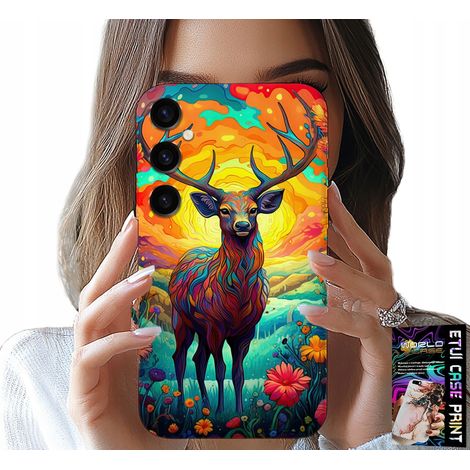 Hülle für Samsung Galaxy S25 – bunte Muster mit Hirsch-, Elch- und Waldtieren (1/5)