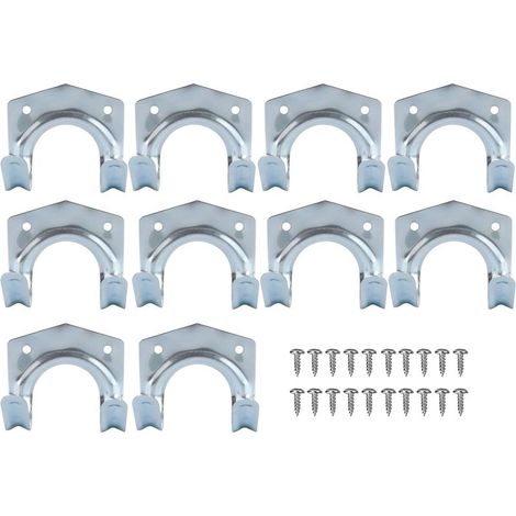 Ensemble de 10 crochets, comprenant des vis, des crochets muraux pour outils et des crochets de rangement pour garage, adaptés pour suspendre les outils dans les garages, les abris de jardin et les ja