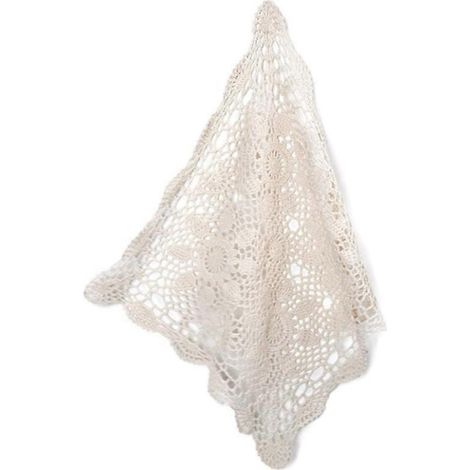 Nappe carrée au crochet, napperon en dentelle de Noël, couleur beige, 40 cm (15,7 pouces).